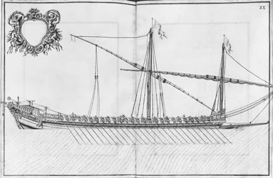 Bouw, uitrusting en tewaterlating van een galei, plaat XX